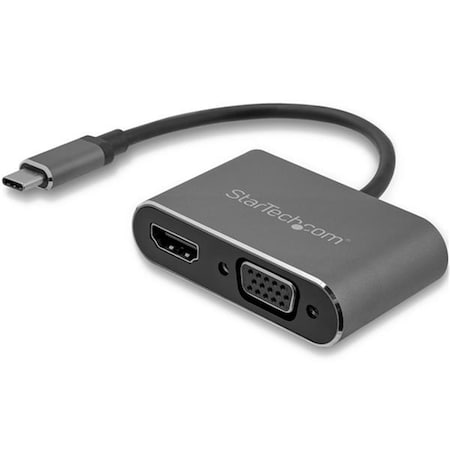 Startech.Com 2-in-1 4K 30Hz USB-C to VGA & HDMI Multiport Maximizes Video Adapter Space Grey ST480954